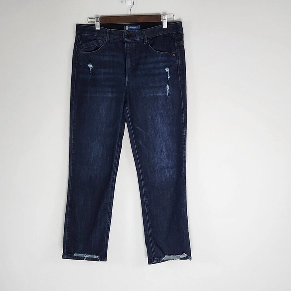 Democracy Denim - Democracy Absolution Jeans Dark Wash Distressed Stretch Denim Pants Size 10